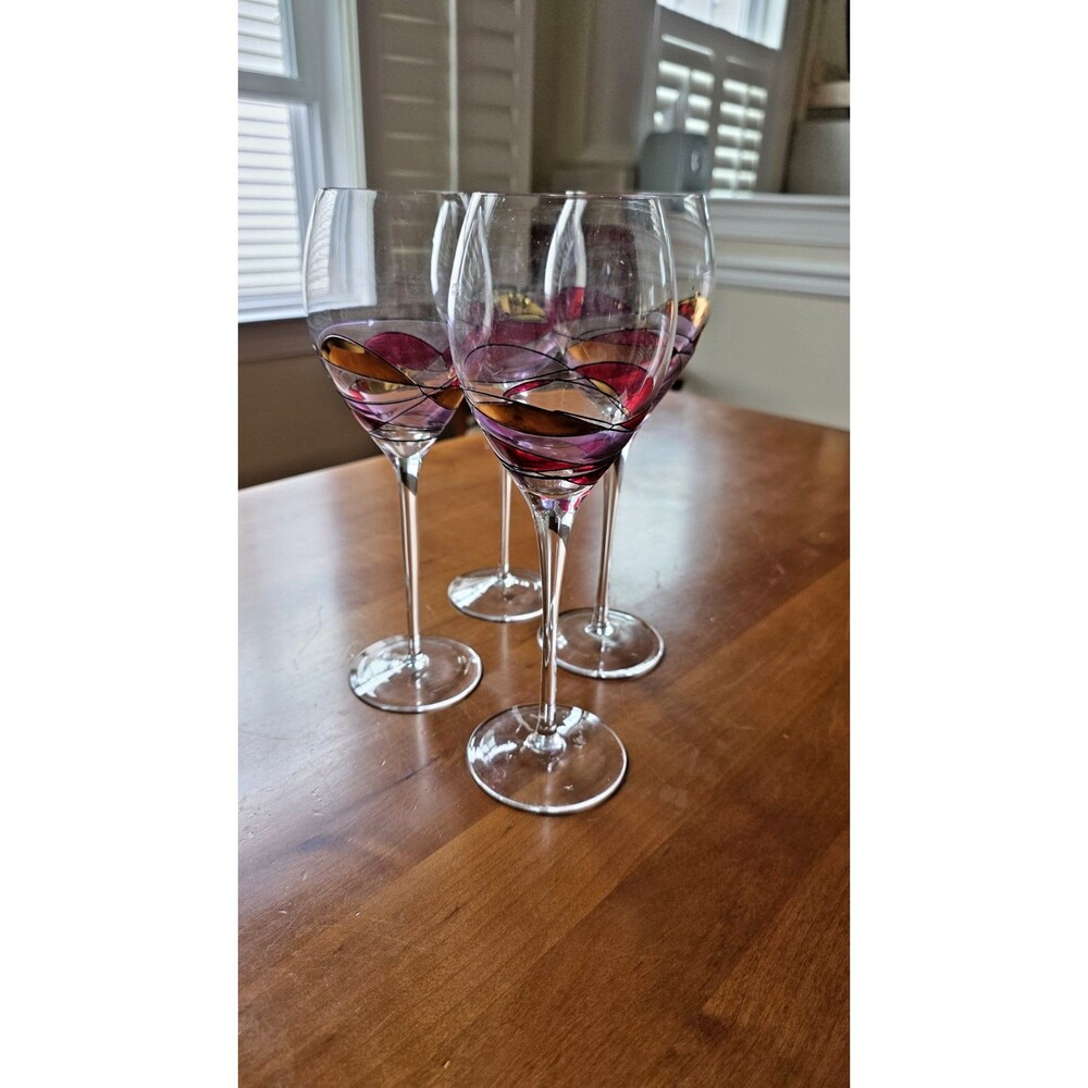 Set/ 4 Beautiful Cornet Barcelona Sagrada Wine Glass 28oz  11”